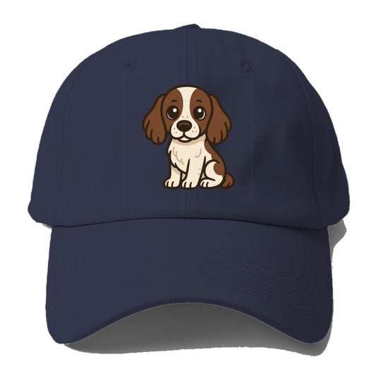 english springer spaniel liver and white sitting pose portrait design Hat