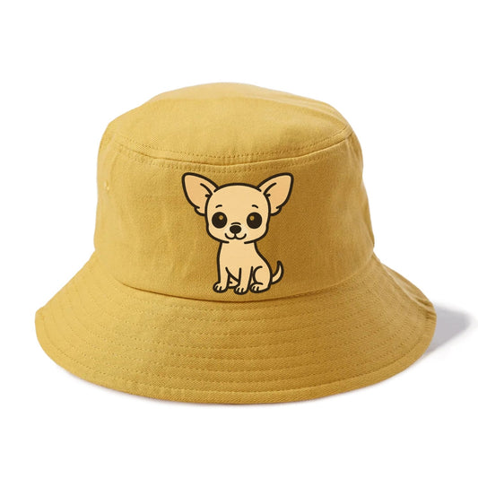 chihuahua cream colored sitting pose portrait design Hat