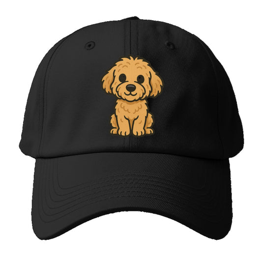 goldendoodle curly golden sitting pose portrait design Hat