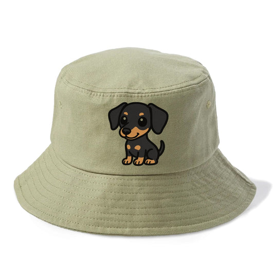 miniature pinscher black and tan sitting pose portrait design Hat