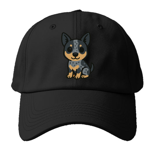 australian cattle dog blue heeler sitting pose portrait design Hat