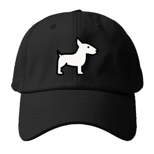 Bull Terrier - White egg-shaped head flat side profile - Baseball Cap - Black