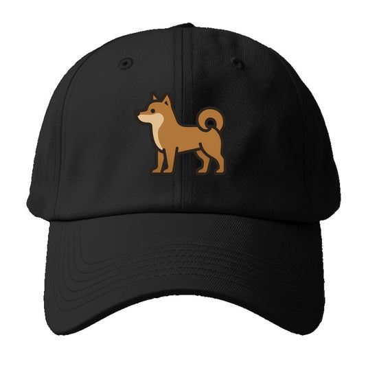 Shiba Inu - Red sesame flat side profile - Baseball Cap - Black