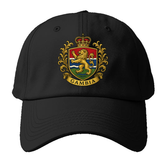Gambia Heritage Badge - Baseball Cap For Big Heads - Black