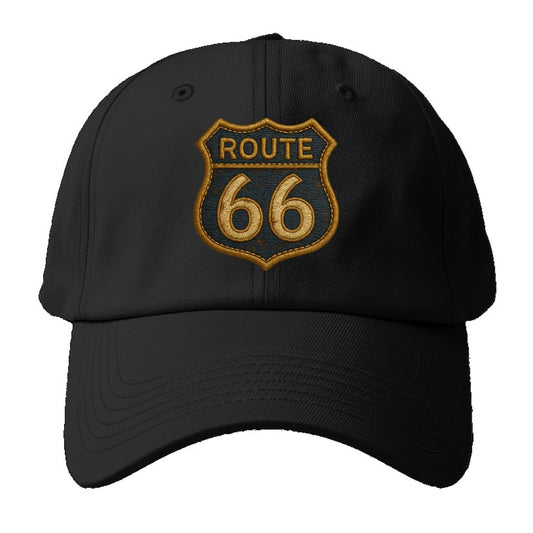 Route 66  - Baseball Cap For Big Heads - Black
