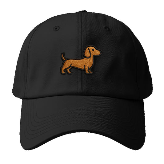 Dachshund - Modern elongated silhouette - Baseball Cap For Big Heads - Black