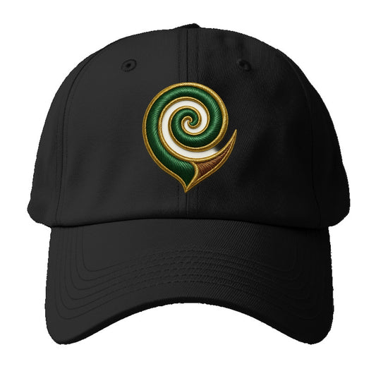 Maori Koru  - Baseball Cap For Big Heads - Black