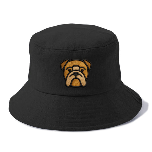 Bulldog - Minimalist geometric design wi - Bucket Hat - Black
