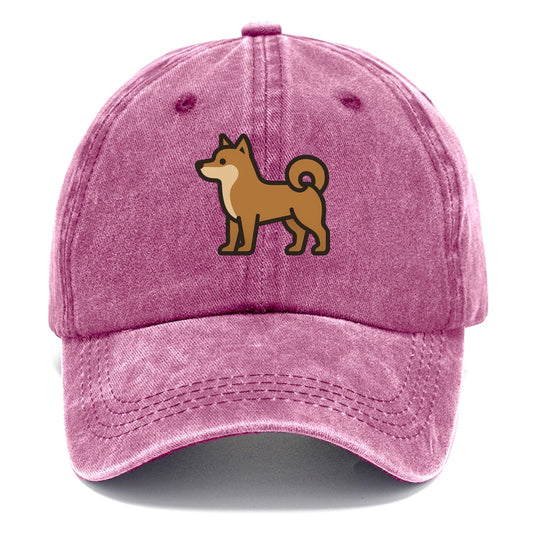 Shiba Inu - Red sesame flat side profile - Classic Cap - Dusty Rose(Rose)