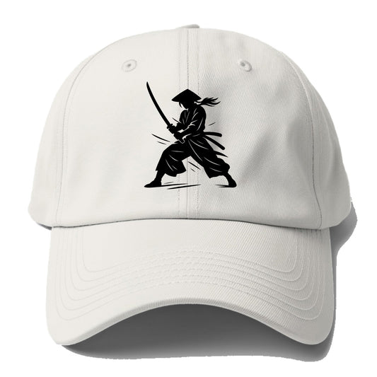 Samurai in battle-ready stance - Baseball Cap - Off White