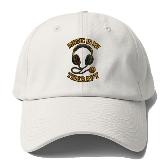 Music Is My Therapy  - Baseball Cap For Big Heads - Off White