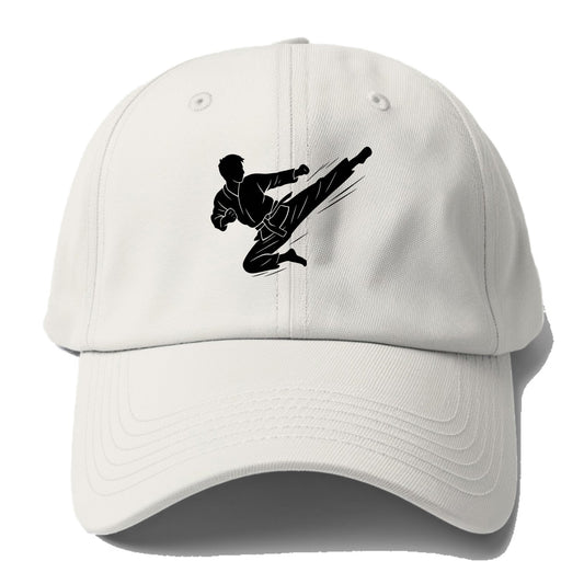 Korean taekwondo flying kick - Baseball Cap - Off White