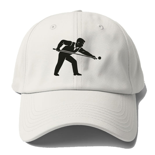 Pool player lining up shot - Baseball Cap - Off White
