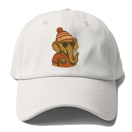 Tuscaloosa Crimson Elephant wearing Alab - Baseball Cap For Big Heads - Off White
