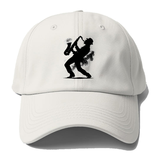 Saxophonist playing jazz in smoky room - Baseball Cap - Off White