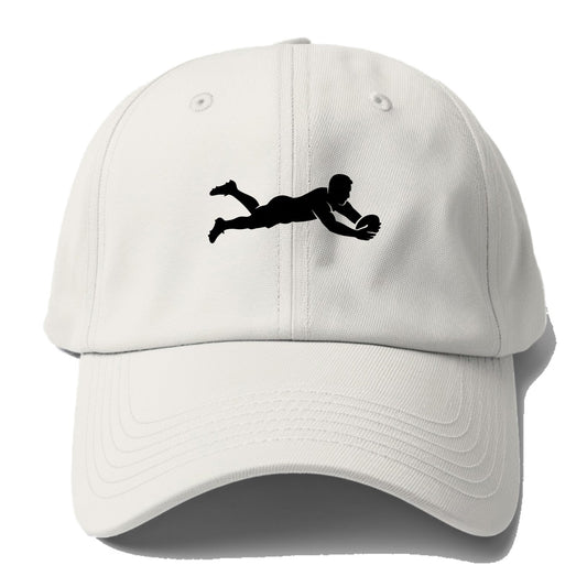 Rugby player diving for try - Baseball Cap - Off White