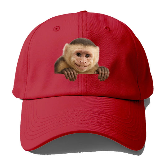 Capuchin Monkey  - Baseball Cap - Red