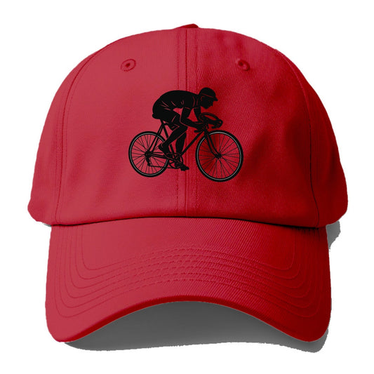 Cyclist sprinting in racing position - Baseball Cap - Red