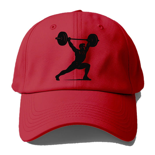 Weightlifter doing overhead snatch - Baseball Cap - Red