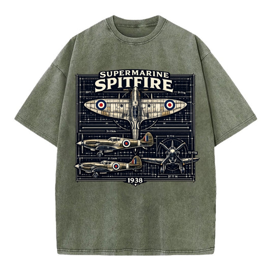 Spitfire Blueprint - Vintage T-shirt