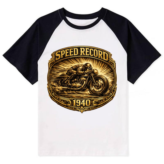 Speed Record Racer - Contrast Raglan T-shirt