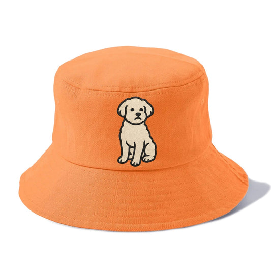 Maltipoo - White curly sitting pose - Bucket Hat - Terracotta Clay(Orange)