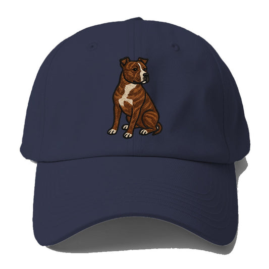 American Staffordshire Terrier - Brindle embroidered pose - Baseball Cap - Twilight Navy(Blue)